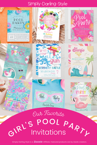 Pool Party Invitation Ideas for Girls