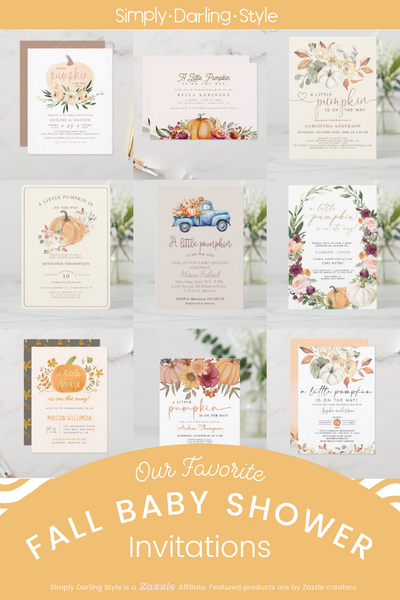 "A Little Pumpkin is on the Way" Fall Baby Shower Invitations